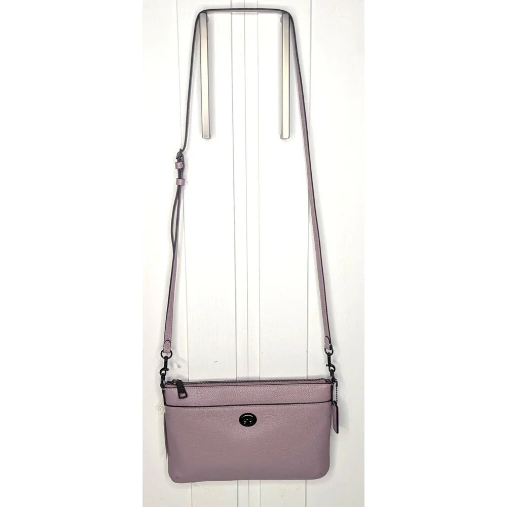 NWT Coach Pebbled Leather Polly Crossbody - Ice Purple/Gunmetal NWT